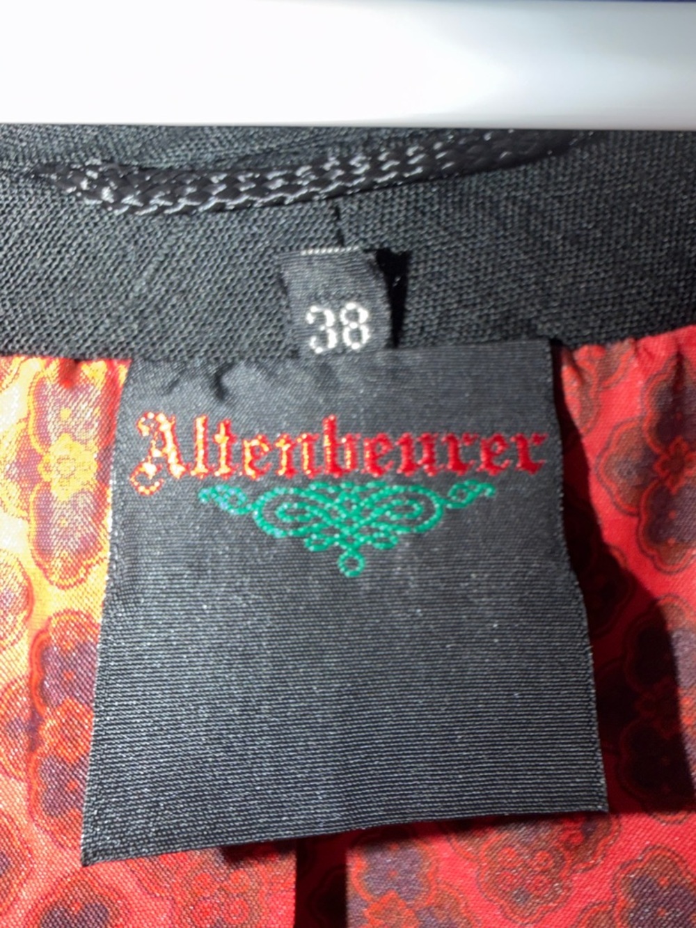 Altenbeurer Black Linen Blend Blazer Red Trim Lined Jacket Size 38 Vintage Style - Picture 6 of 10